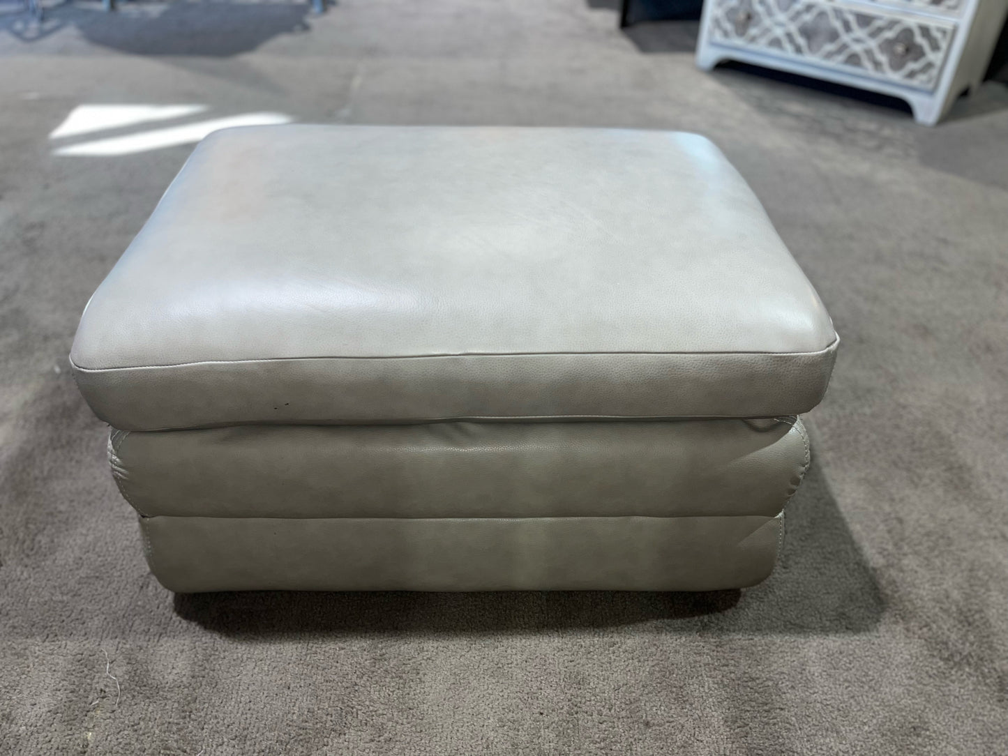 Pebble Leather Ottoman