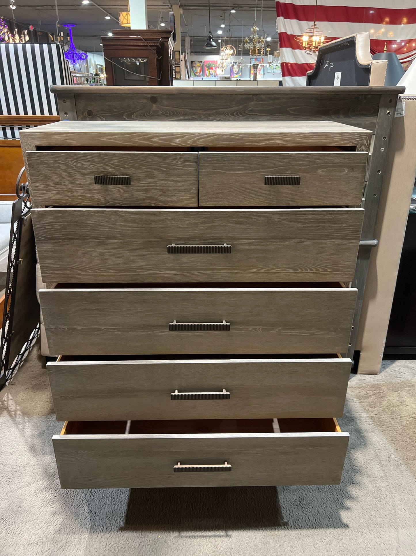 Universal Gray Wood Chest of Drawers