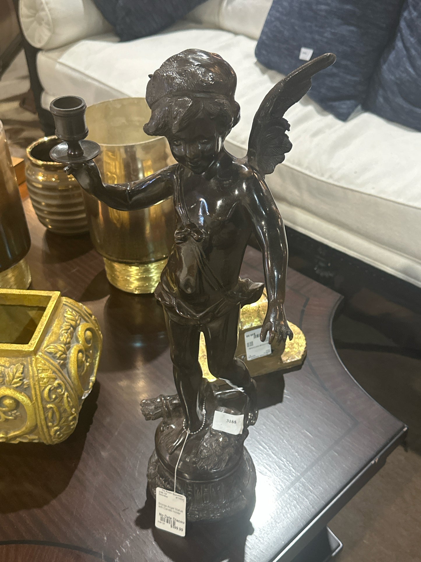 Angel Statue With Candle Holder