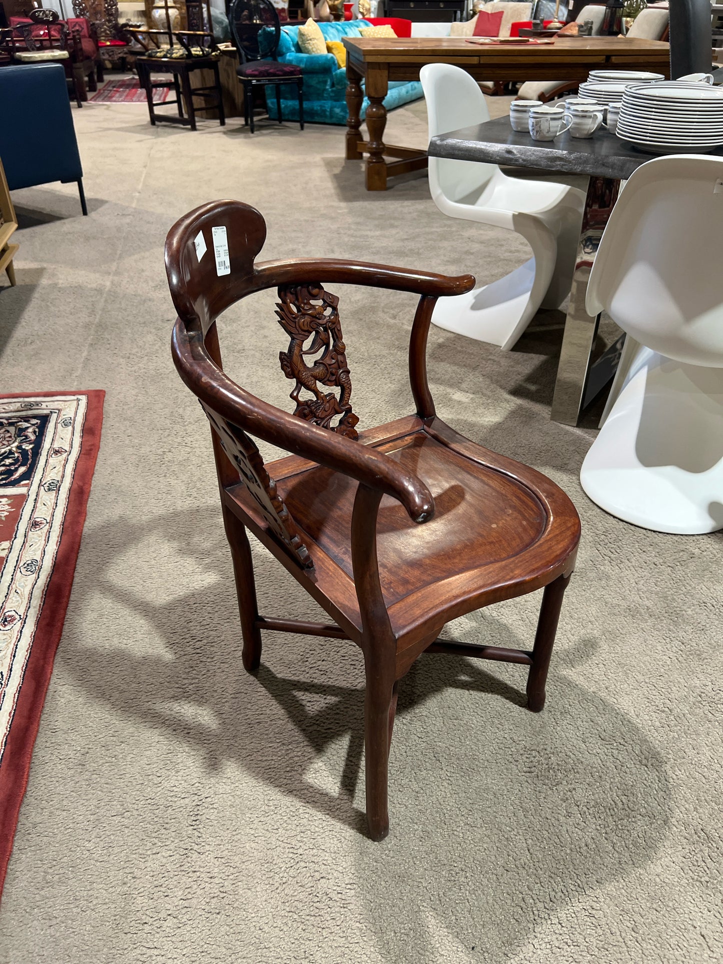 Rosewood Asian Corner Chair