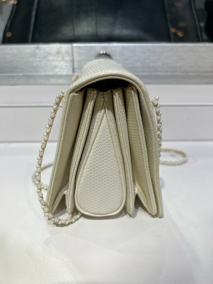 Vintage Judith Leiber Beige Textured Leather Purse