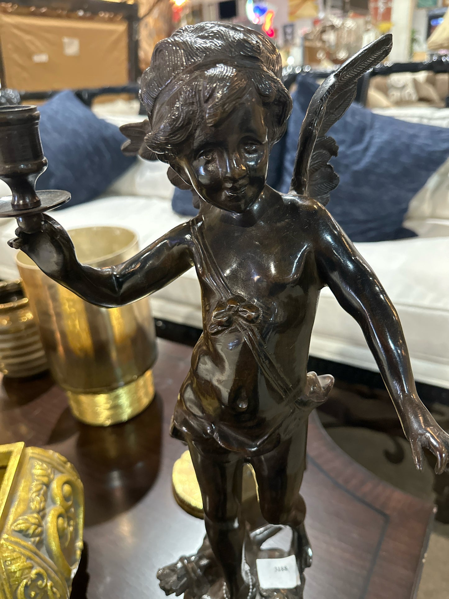 Angel Statue With Candle Holder