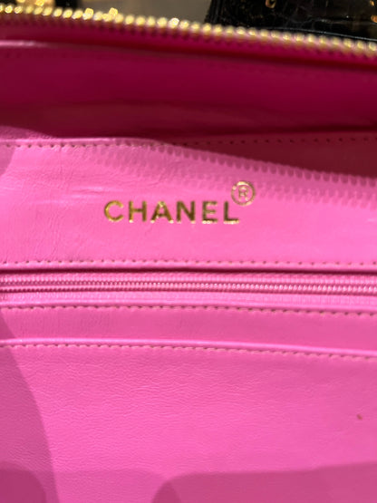 Chanel Pink Quilted Patent Leather Handbag