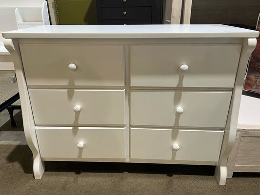 6 Drawer White Wood Dresser