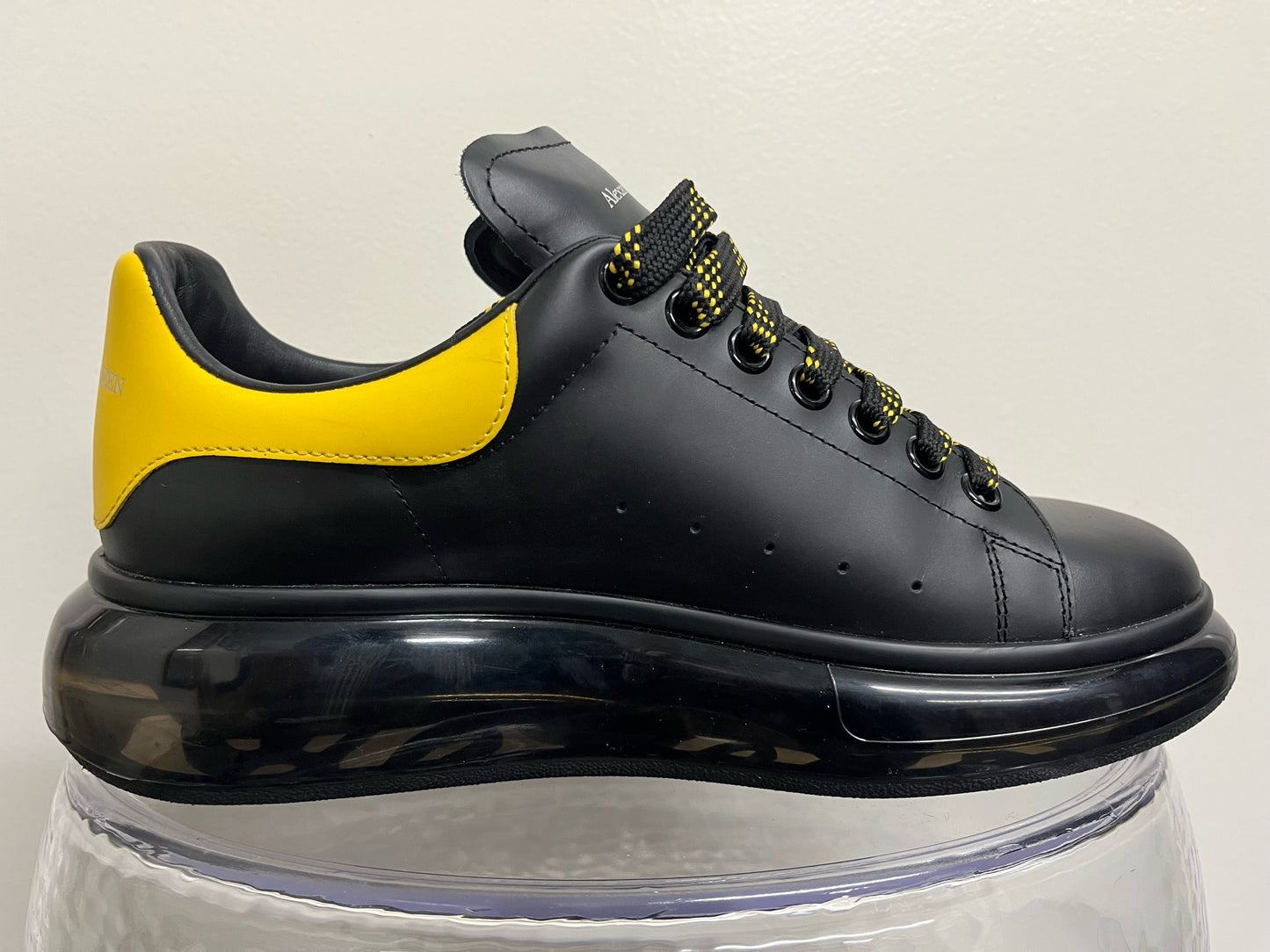 Alexander McQueen Black & Yellow Leather "Larry" Sneakers