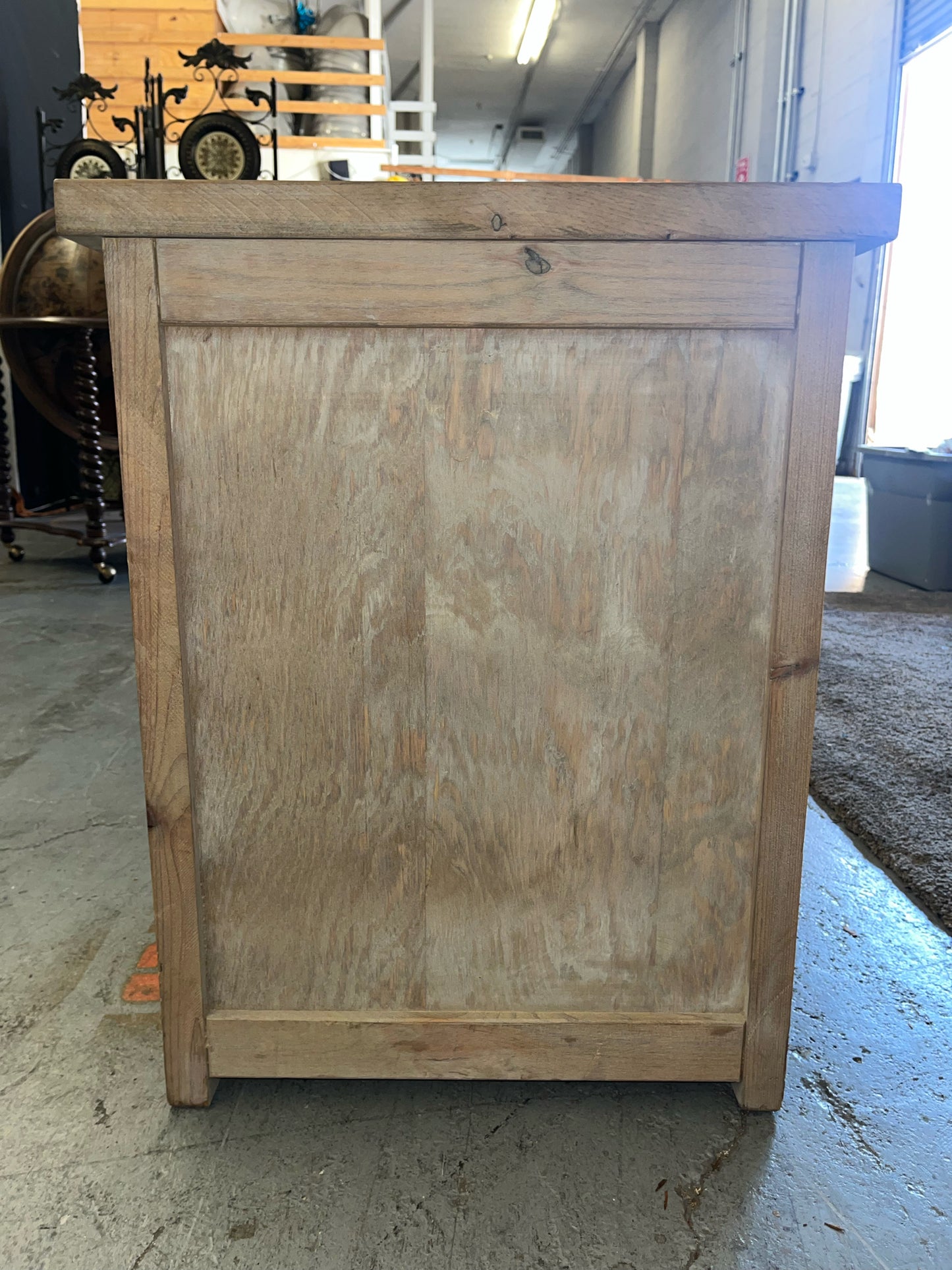 Rustic Wood Nightstand with Carved Star Door