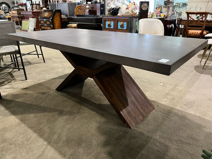 AS IS SunPan Gray Concrete Top & Wood Base "Vixen" Dining Table