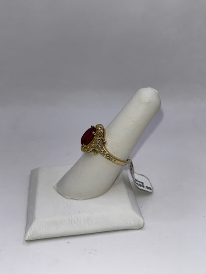 14K Yellow Gold Ruby Ring