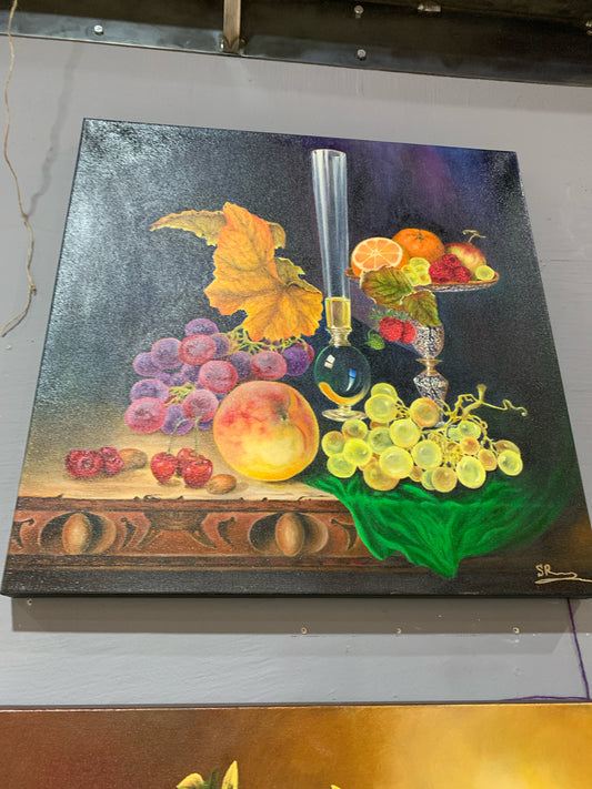 2025 Svetlana Rozenberg Original "Still Life Vine Glass" Oil & Acrylic Wall Art