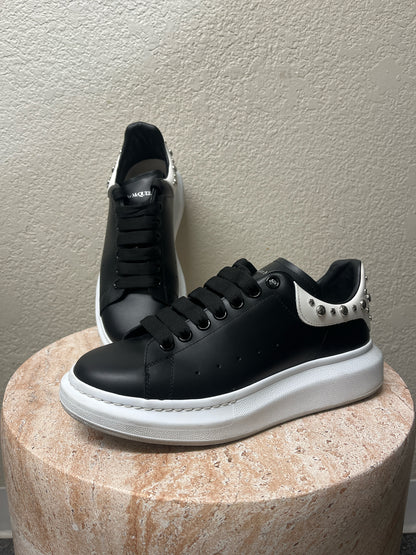 Alexander McQueen Black & White Stud Detail Sneakers