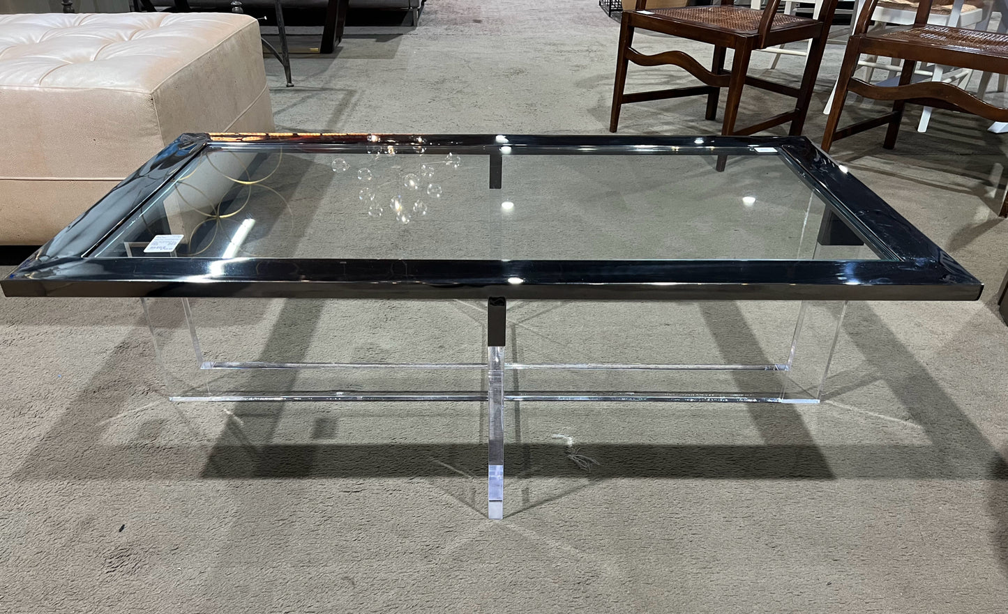Black Acrylic & Glass Top Coffee Table
