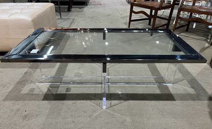 Black Acrylic & Glass Top Coffee Table