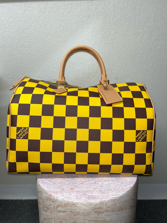 Louis Vuitton Yellow Monogram Damier Pop "Bandouliere" Duffel Bag