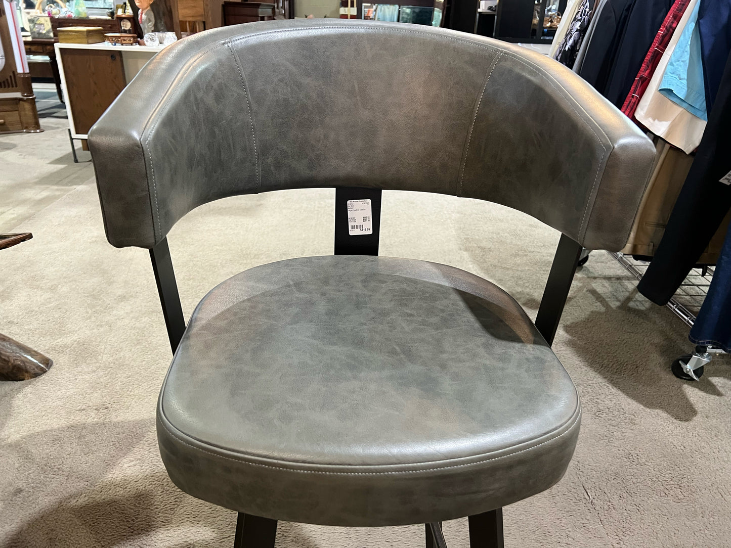 Amisco Vegan Leather Grisom Bar Stool