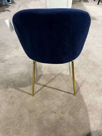 Rove Concepts Navy Blue Velvet "Iris" Dining Chair
