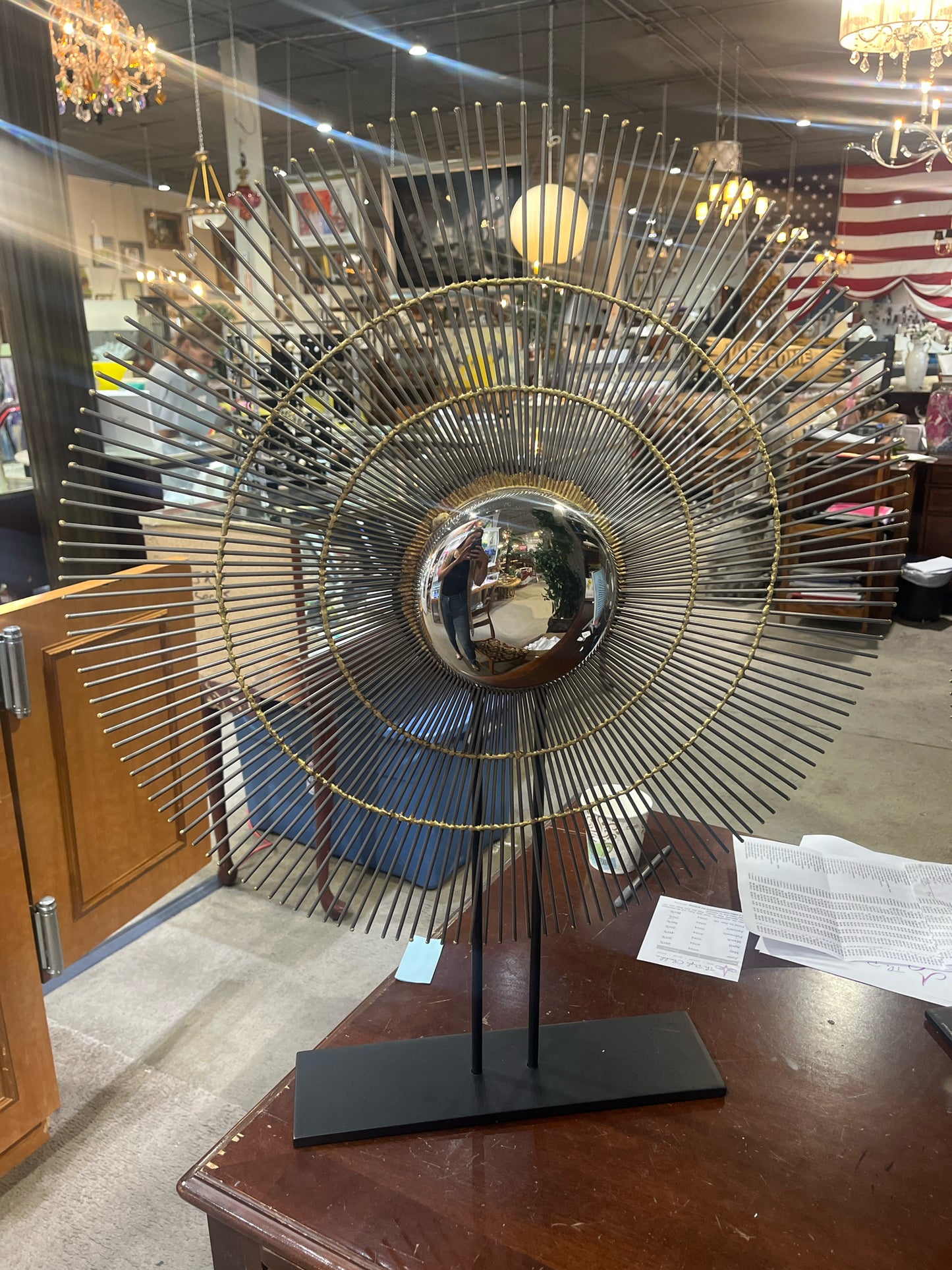 Chrome Sunburst Sculpture