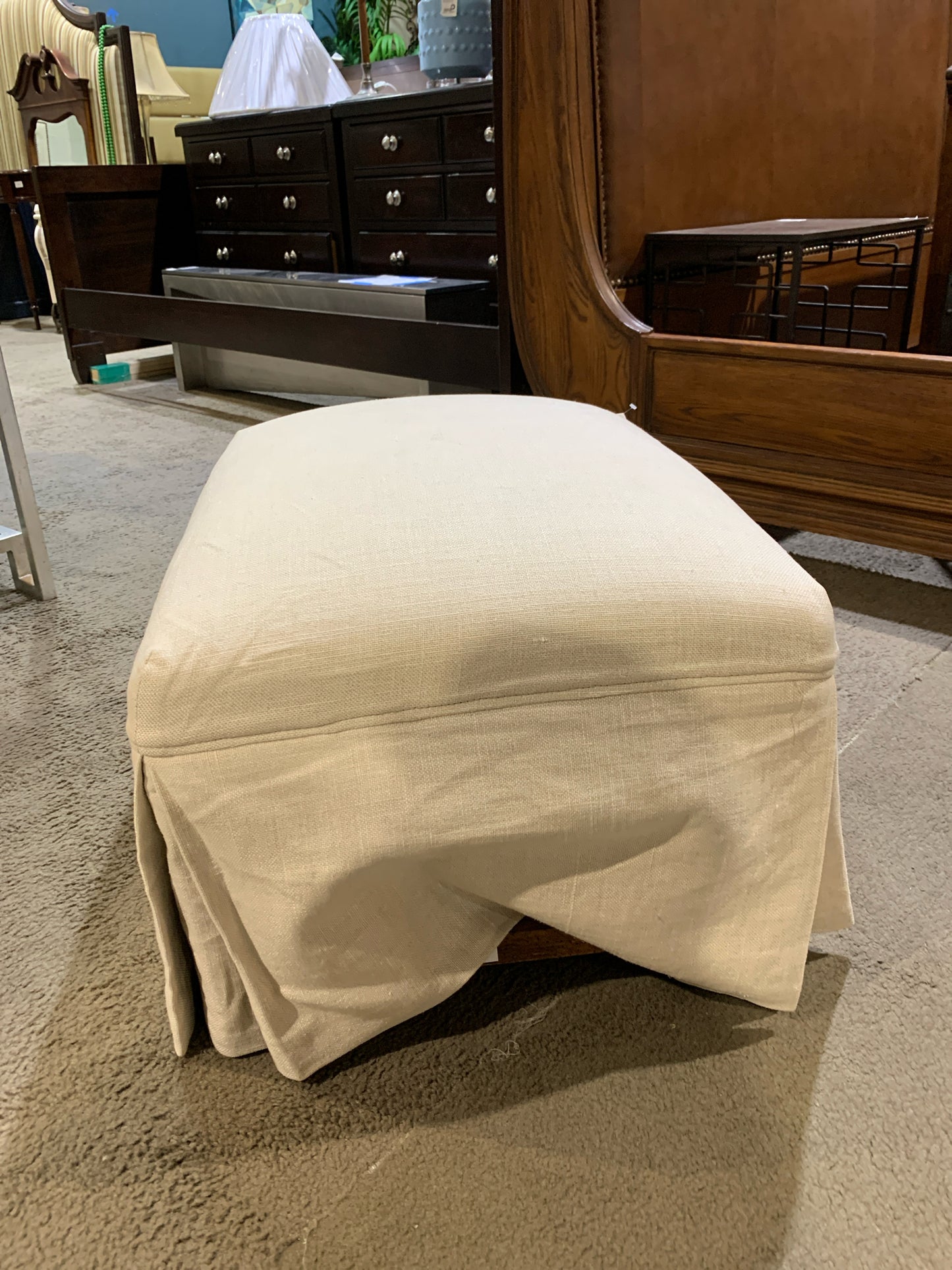 Beige Linen Armchair