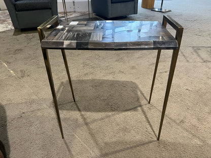 Interlude Home Black Marble Top Table