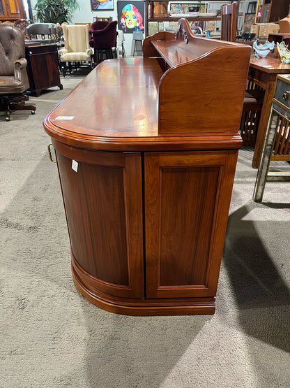 100" Wide 4 Door Medium Wood  Curved Front Buffet