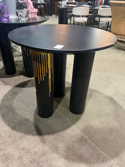 Black & Gold Wood Candle Style End Table