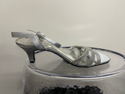 Rampage Silver Kitten Heel Sandals