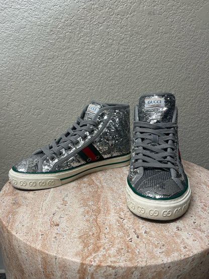 Gucci Silver Sequin Shoes