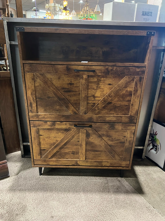 Small Wood Shoe Storage Cabinet