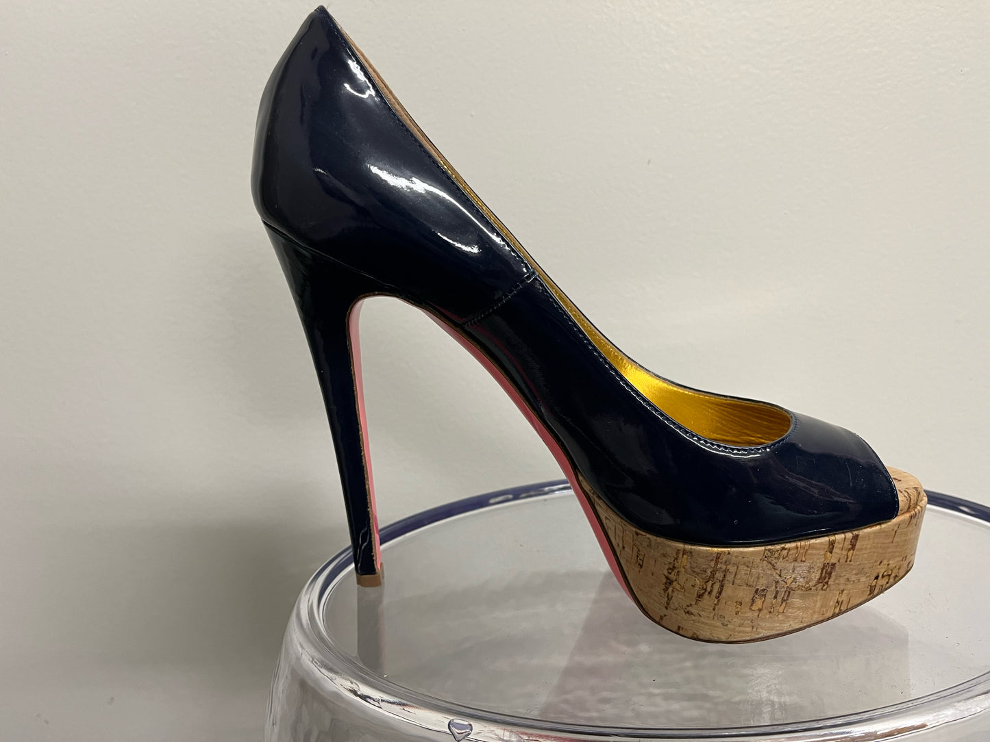 Ruthie Davis Navy Patent Cork Platform Heels