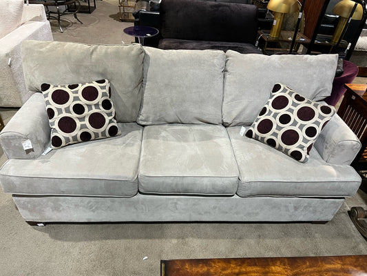 RC Willey Gray Fabric Sofa w/ Pillows