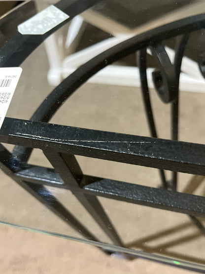 Black Half Moon Iron Table