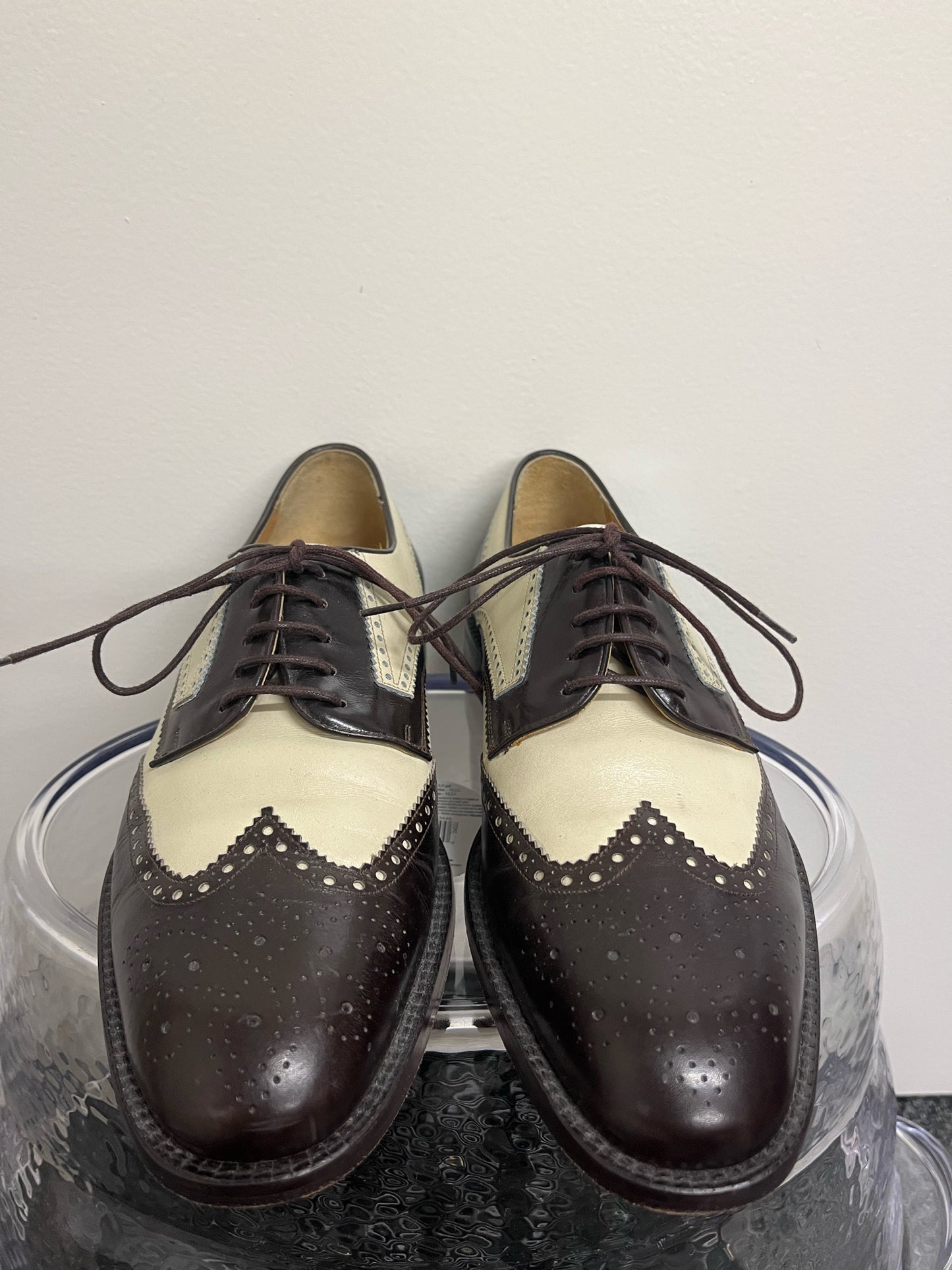 Mezlan Brown & White Oxford Dress Shoes