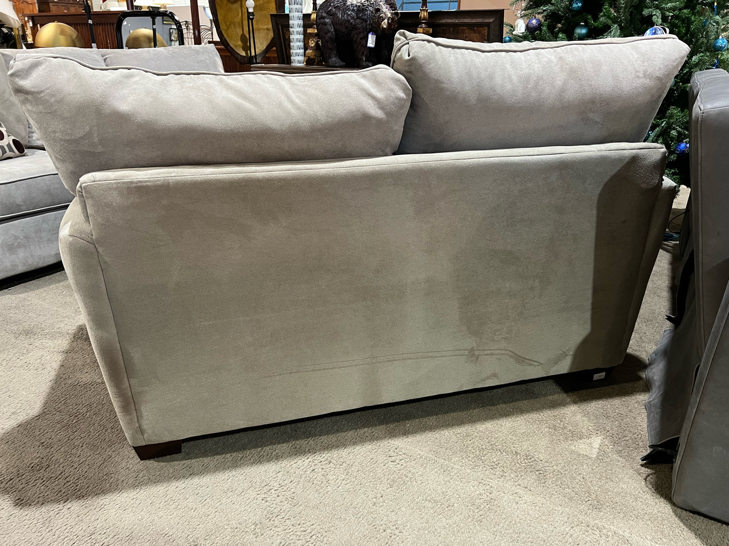 RC Willey Gray MicroFiber Loveseat w/ Pillows