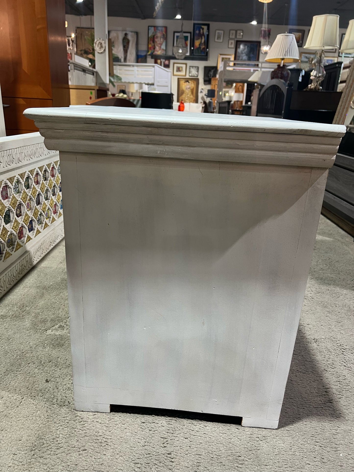 Sierra Living Concepts White Mosaic Wood Nightstand