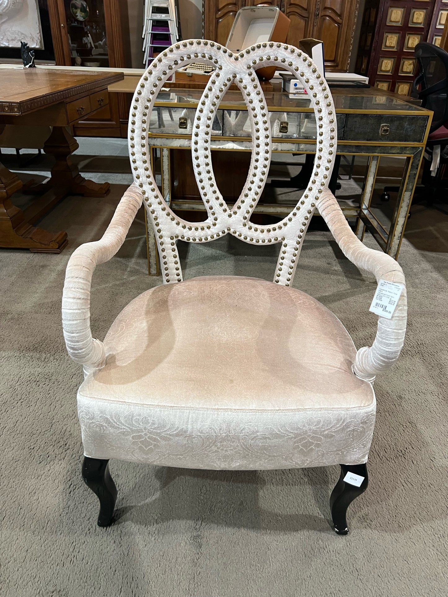 Floral Fabric Ribbon Arm Chair