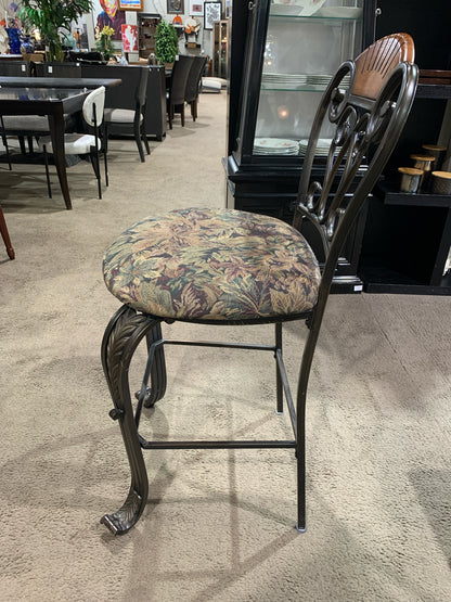 Metal Frame & Paisley Cushion Bar Stool