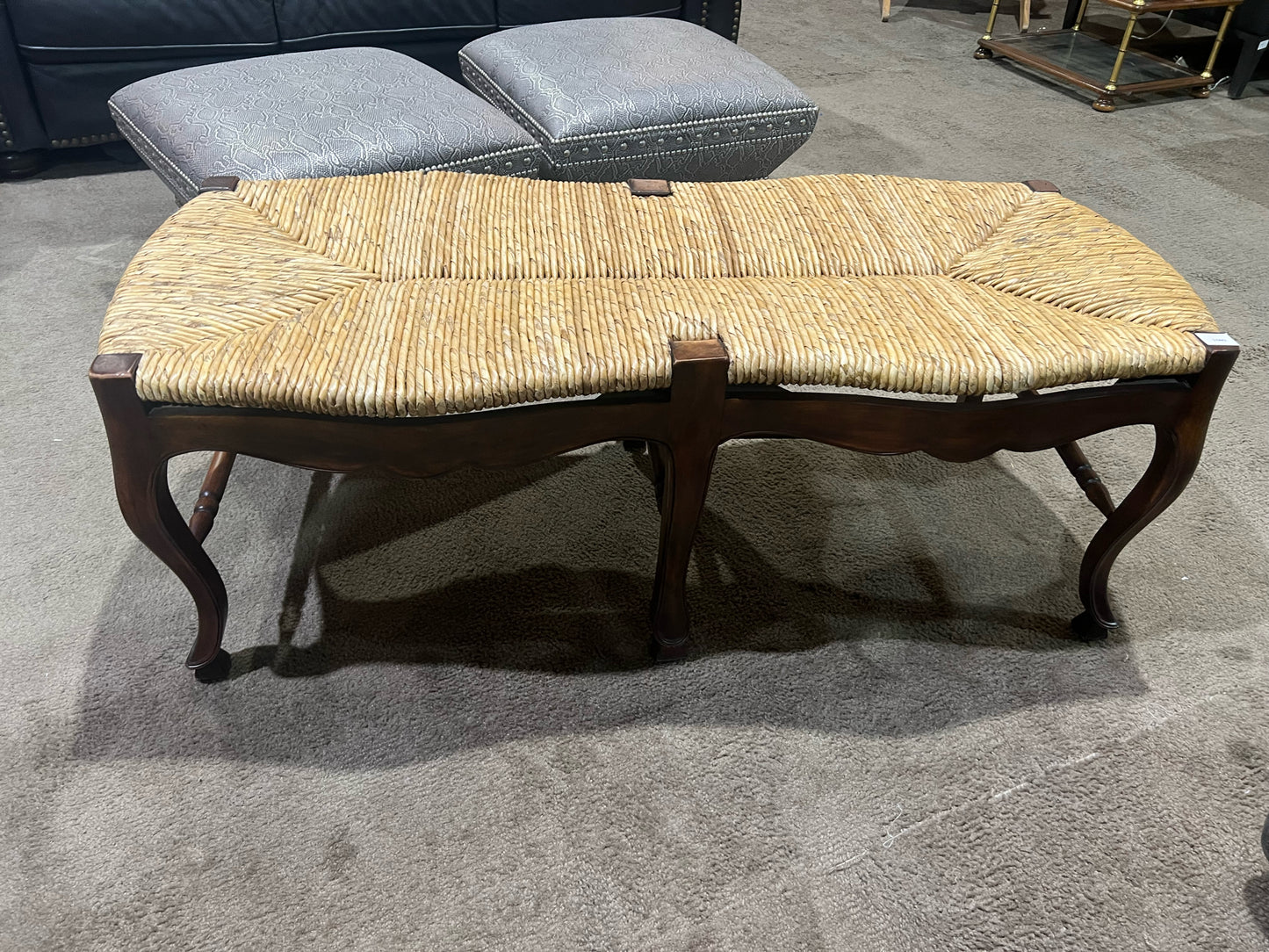 Mahogany French Provencial Wood Bench