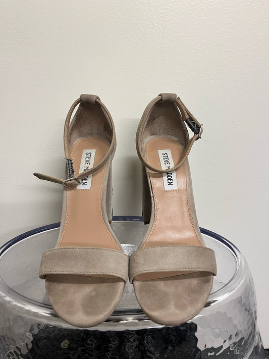 Steve Madden Taupe Floral Heel Sandals