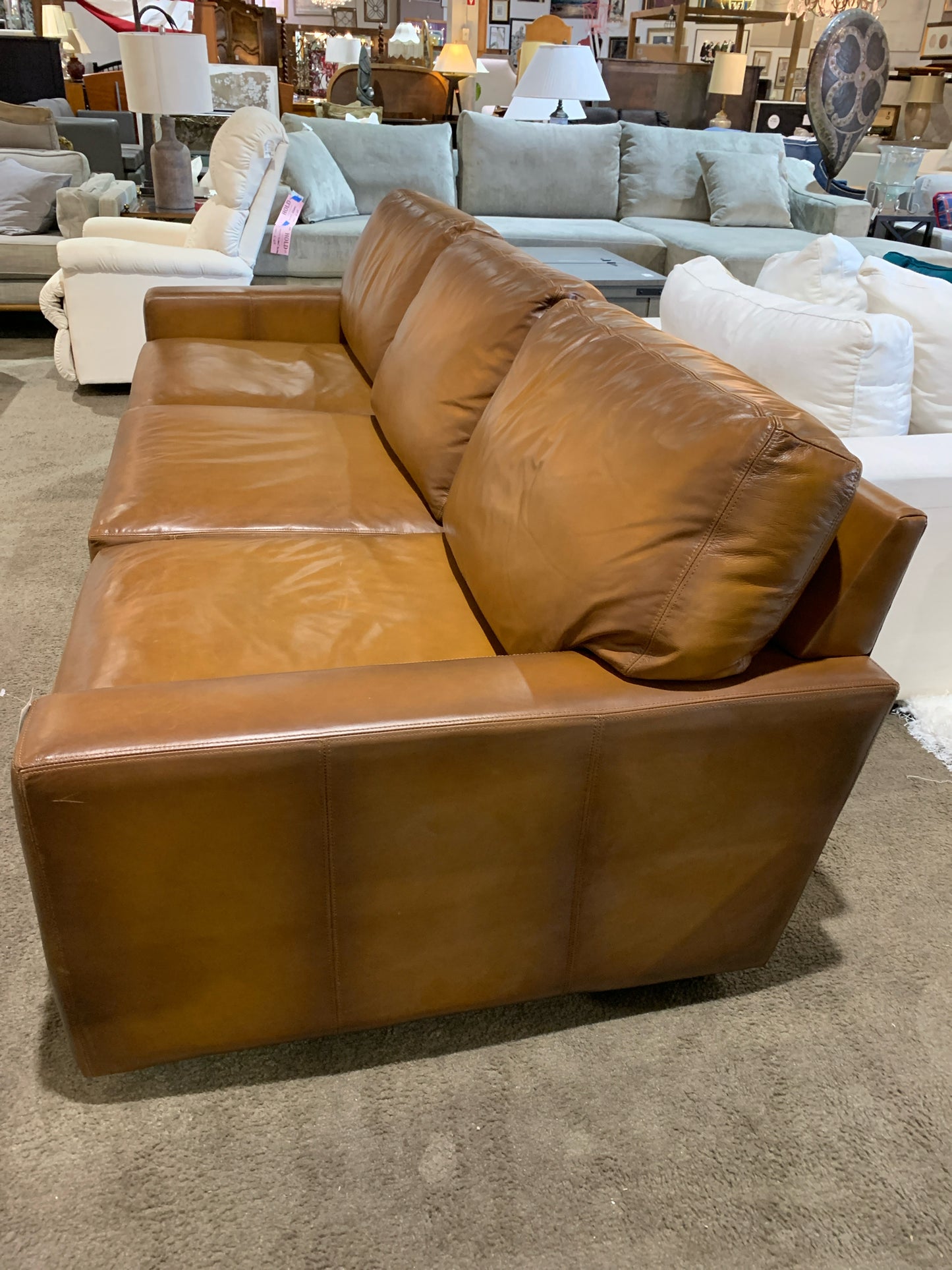 Pottery Barn Brown Leather "Turner" Sofa