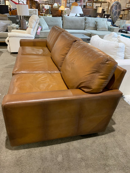 Pottery Barn Brown Leather "Turner" Sofa