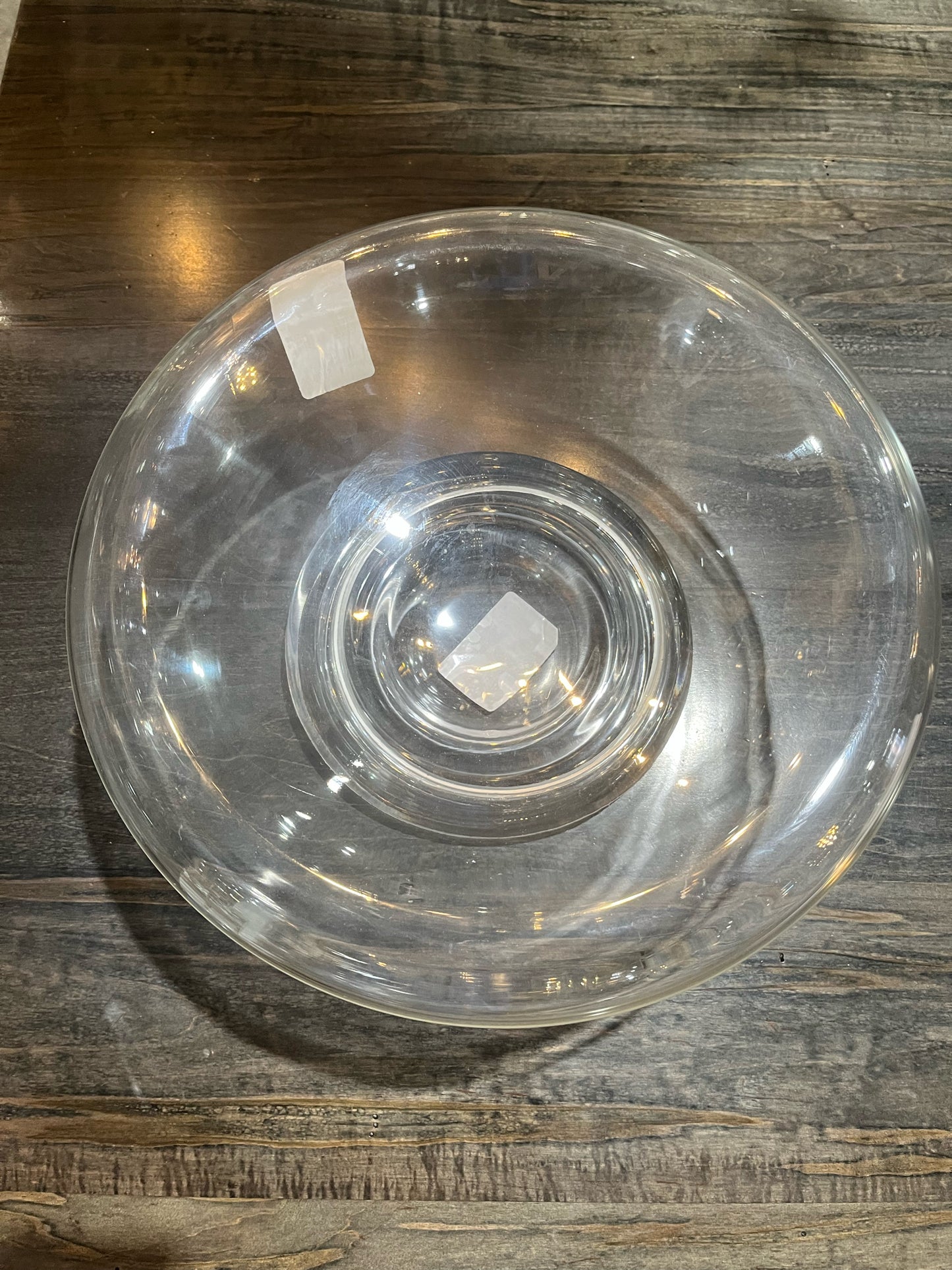 1980's Enzo Mari 2 Piece Crystal Footed Bowl