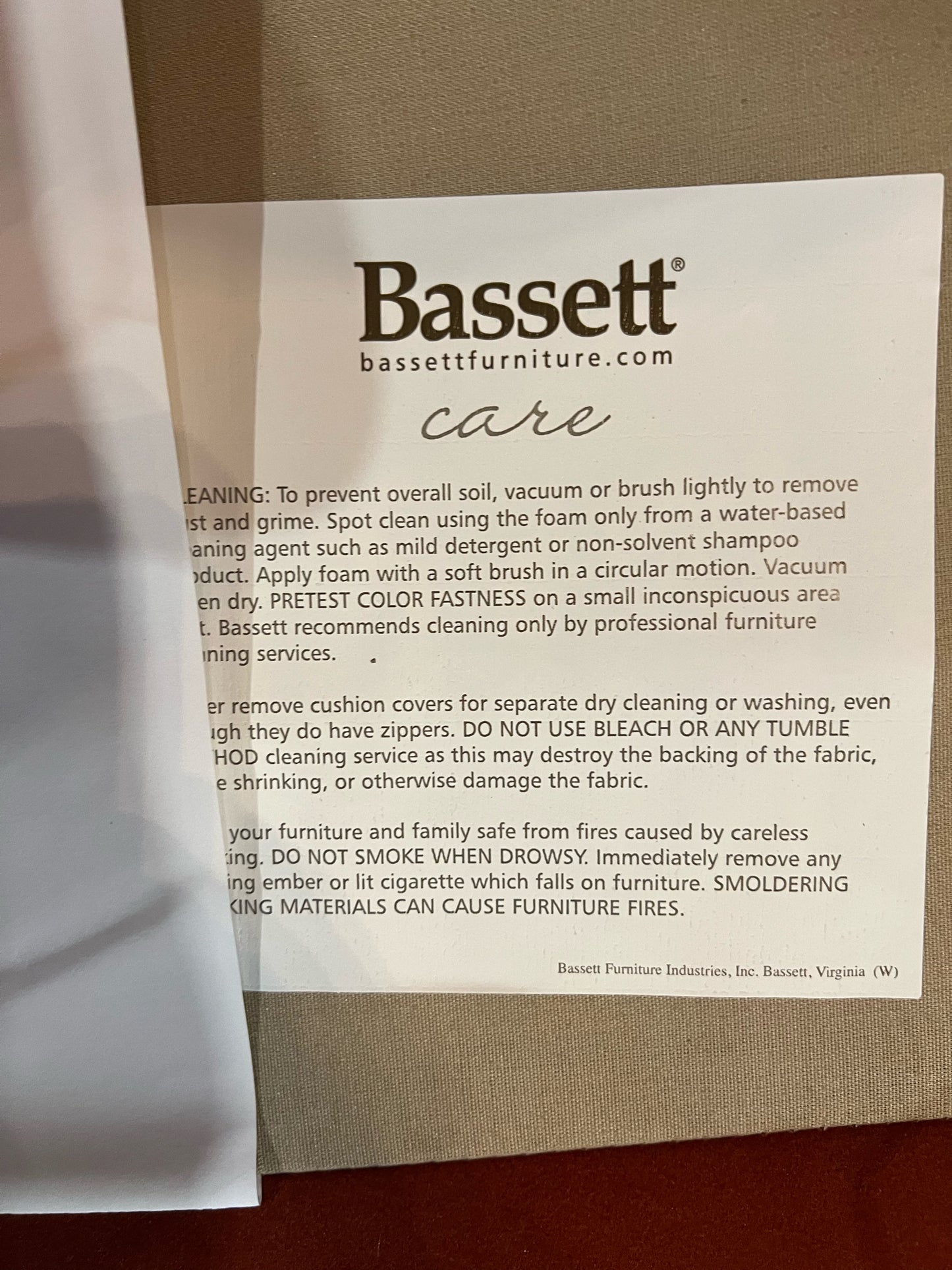 Bassett Rust Fabric Club Chair & Custom Floral Pillow