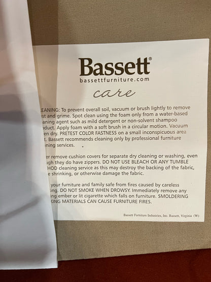 Bassett Rust Fabric Club Chair & Custom Floral Pillow