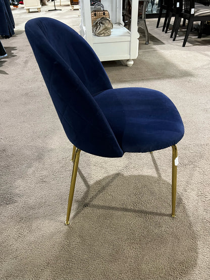 Rove Concepts Navy Blue Velvet "Iris" Dining Chair