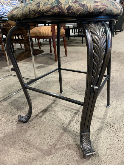 Metal Frame & Paisley Cushion Bar Stool