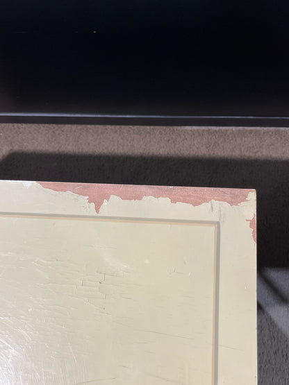 White Two Door Floral Painted Wood Nightstand