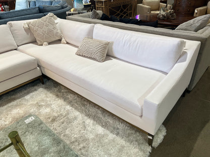 Restoration Hardware 2 Piece  White Fabric "Italia Slope" Sectional