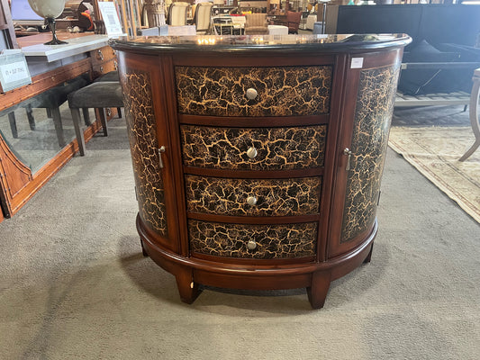 4 Drawer Crackle Wood Console