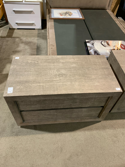 Restoration Hardware Grey 2 Drawer Reclaimed Wood Nightstand