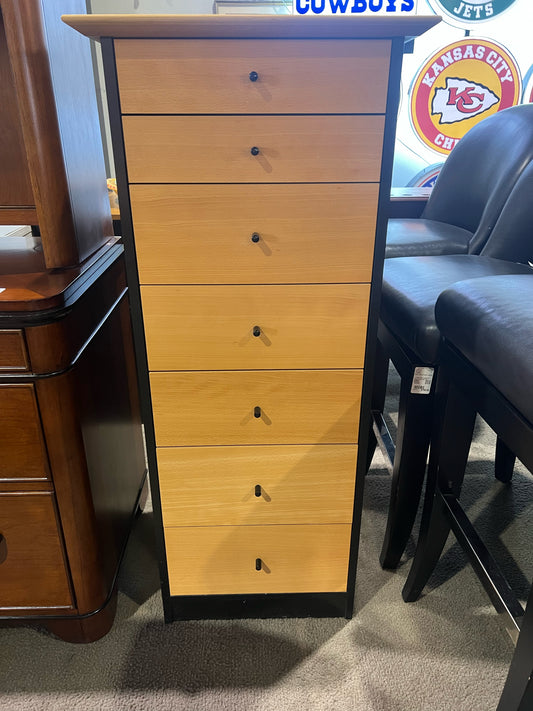 Black & Tan Wood Chest of Drawers