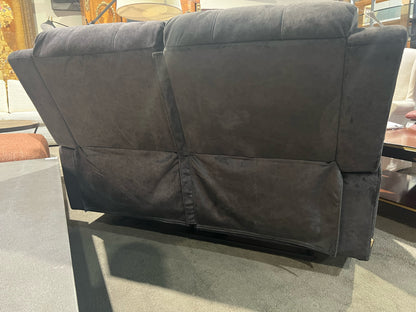 Dark Gray 2 Seat Electric Reclining Fabric Loveseat